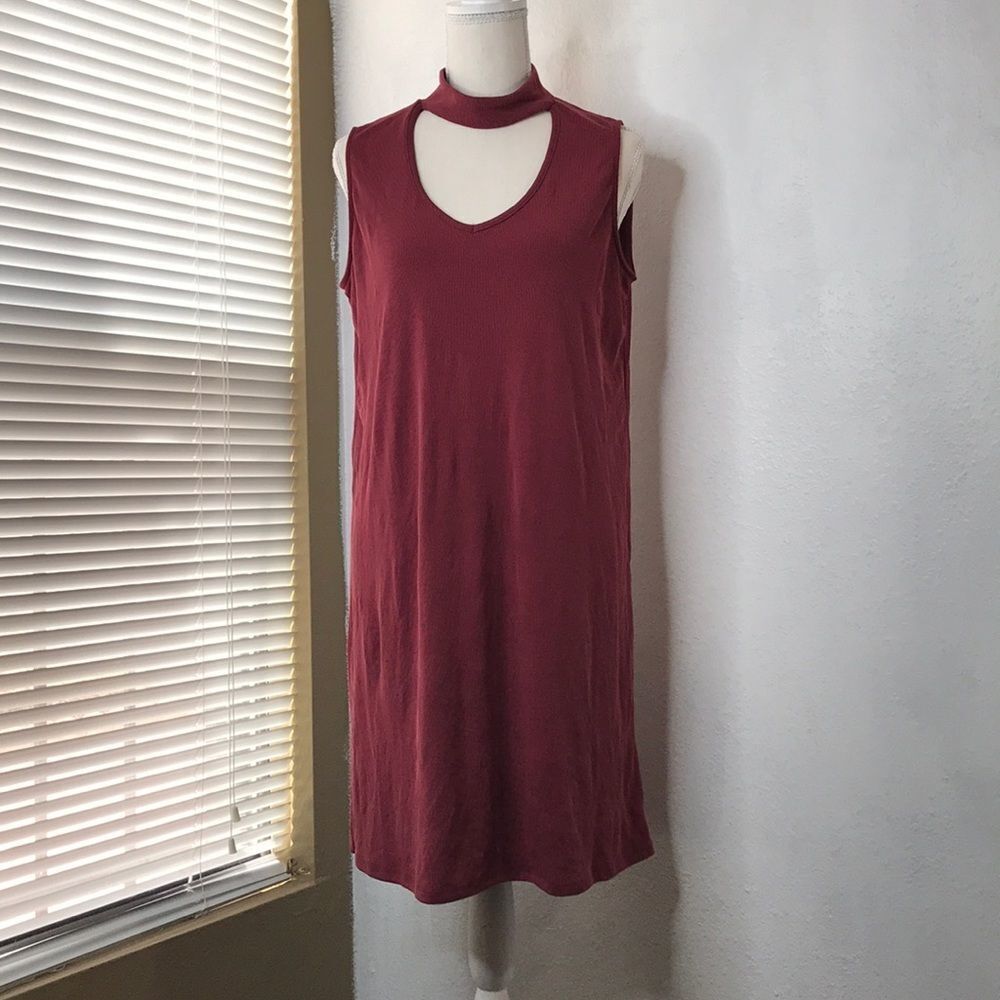 NWT DREW wine cutout dress